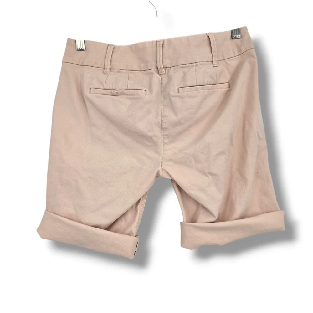 Loft Outlet Womens Bermuda Roll Shorts Khaki Pink Chino Cuffed Size 2